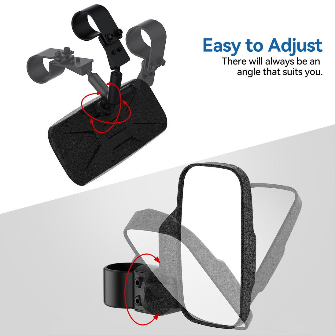 ATV Side View Mirror, UTV Side View Mirror, 2X UTV Looking-Glass - Foto 4